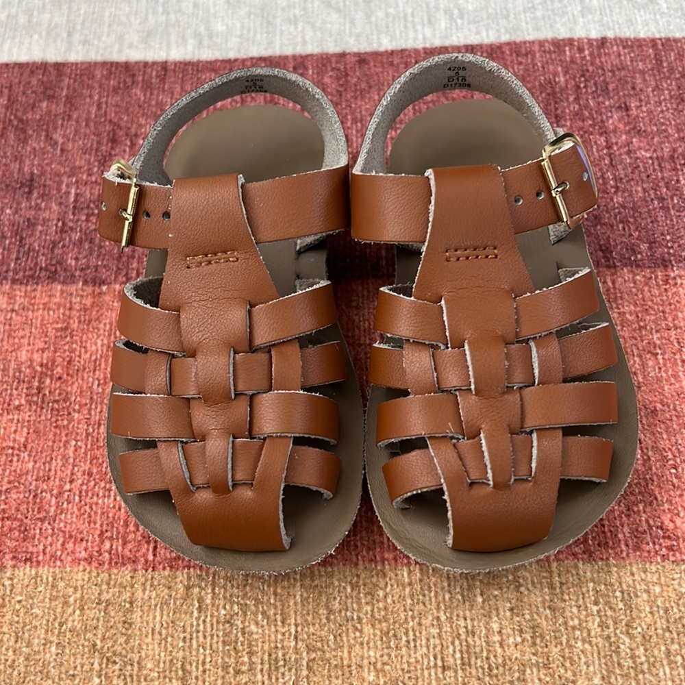 Salt Water Unisex Brown Sun-San Sailor Sandals Size 5 US Toddler